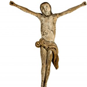 674 Etnografia - Chrystus ukrzyżowany, druga połowa XIX w., wys. 45 cm, szer. 38 cm, gł. 6,5 cm
