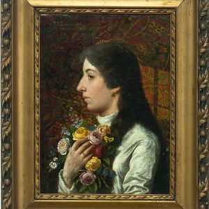 934 AH Portret młodej kobiety, 1886 r., mal. Franciszek Daniszewski, olej na płótnie