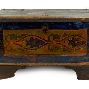 943 Etnografia - Skrzynia ludowa, Bartne, XIX w., wys. 61,5 cm, dł. 95,5 cm, szer. 56 cm