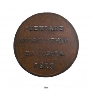 0771 zbiory numizmatyczne st. kadyiego; księstwo warszawskie (1813); 6 groszy  zamość- awers