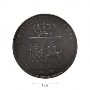 0833 zbiory numizmatyczne st. kadyiego; królestwo polskie (1831); 3 grosze – awers