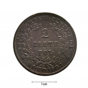 0835 zbiory numizmatyczne st. kadyiego; królestwo polskie (1831); 2 złote – rewers