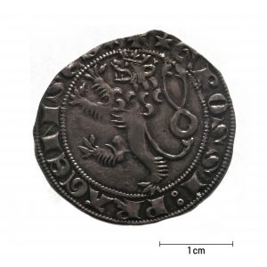 0887 zbiory numizmatyczne st. kadyiego; wacław ii czeski (1300 – 1305); grosz praski - rewers