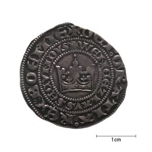 0887 zbiory numizmatyczne st. kadyiego; wacław ii czeski (1300 – 1305);grosz praski - awers