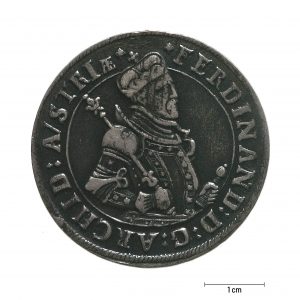 0909 zbiory numizmatyczne st. kadyiego; ferdynand arcyksiążę austriacki; talar bez daty - awers