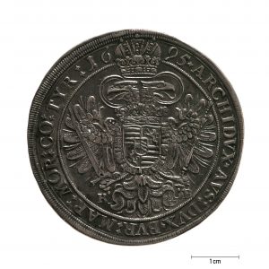 0910 zbiory numizmatyczne st. kadyiego; leopold i cesarz austriacki (1695); talar węgierski- rewers