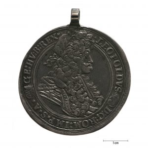 0911 zbiory numizmatyczne st. kadyiego; leopold i cesarz austriacki (1698); talar - awers