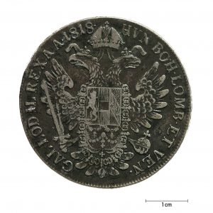 0915 zbiory numizmatyczne st. kadyiego; franciszek i cesarz austriacki (1818); talar – rewers