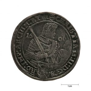 0921 zbiory numizmatyczne st. kadyiego; chrystian ii książę saski (1606); talar - awers