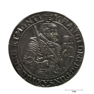 0922 zbiory numizmatyczne st. kadyiego; jan jerzy książę saski (1639); talar - awers