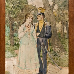 1160 A-H, Seweryn Bieszczad, Zosia i Pan Tadeusz, akwarela, 51,5x34,5 cm