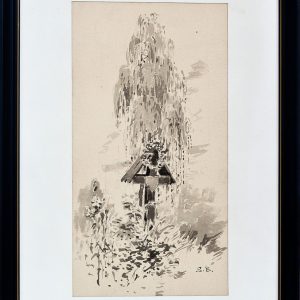 254 A-H, Seweryn  Bieszczad, Pieśń Samotnica, akwarela, 15,5x27 cm