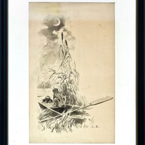 255 A-H, Seweryn Bieszczad, Łabędzi śpiew, akwarela, 19x31 cm