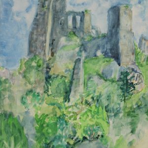 4522 A-H, Stanisław Witowski z Jasła, Ruiny Odrzykonia, 1964, akwarele, 25 x 35 cm