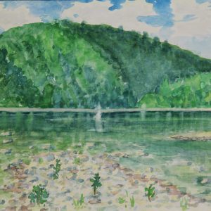 4524 A-H, Stanisław Witowski z Jasła, San w Myczkowcach, 1964, akwarele, 23 x 32,5 cm