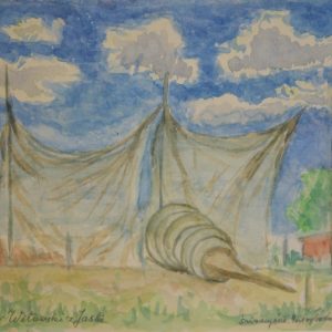 4534 A-H, Stanisław Witowski z Jasła, Port rybacki, 1971, akwarele, 24 x 36 cm