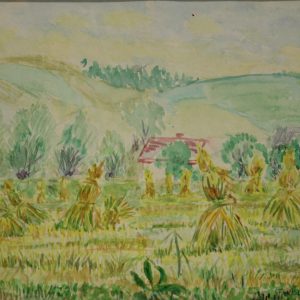 4554 A-H, Stanisław Witowski z Jasła, Żniwa, 1965, akwarele, 28 x 39,5 cm