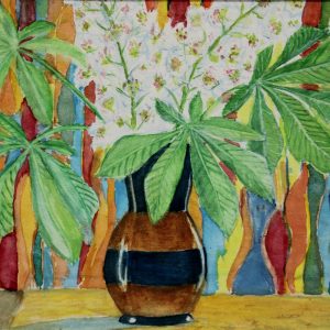 4560 A-H, Stanisław Witowski z Jasła, Kwitnące kasztany, 1978, akwarele, 40 x 49 cm