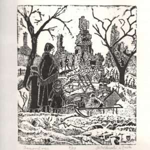 889 A-H, Stanisław Witowski z Jasła, Powrót z wysiedlenia, drzeworyt