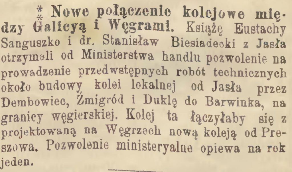 historia węzła kolejowego w jaśle