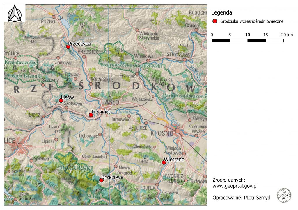 wybrane grodziska wczesnośredniowieczne w okolicy jasła