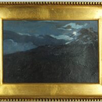 5657 A-H, Ignacy Pinkas, Noc, 1933, olej na tekturze, 16 x 25 cm
