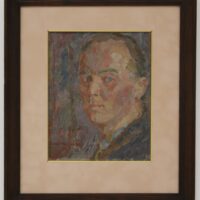 5512 A-H, Jan Wodyński, Autoportret, 1947, olej na płótnie, 24 x 19,5 cm