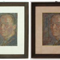 5512 A-H, Jan Wodyński, Autoportret, 1947, olej na płótnie, 24 x 19,5 cm - obrazek 2