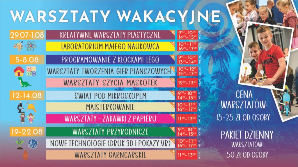 planuj sierpień z nami – trwają zapisy na letnie warsztaty!