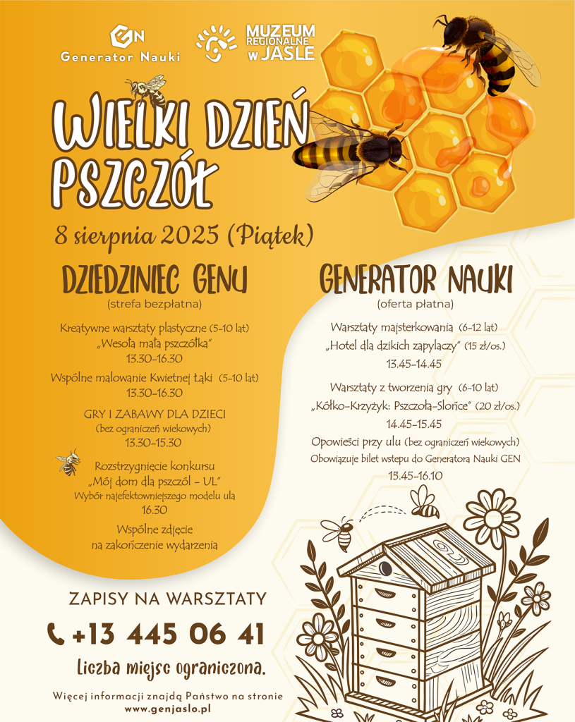 wielki dzień pszczół z muzeum regionalnym w jaśle             i generatorem nauki gen