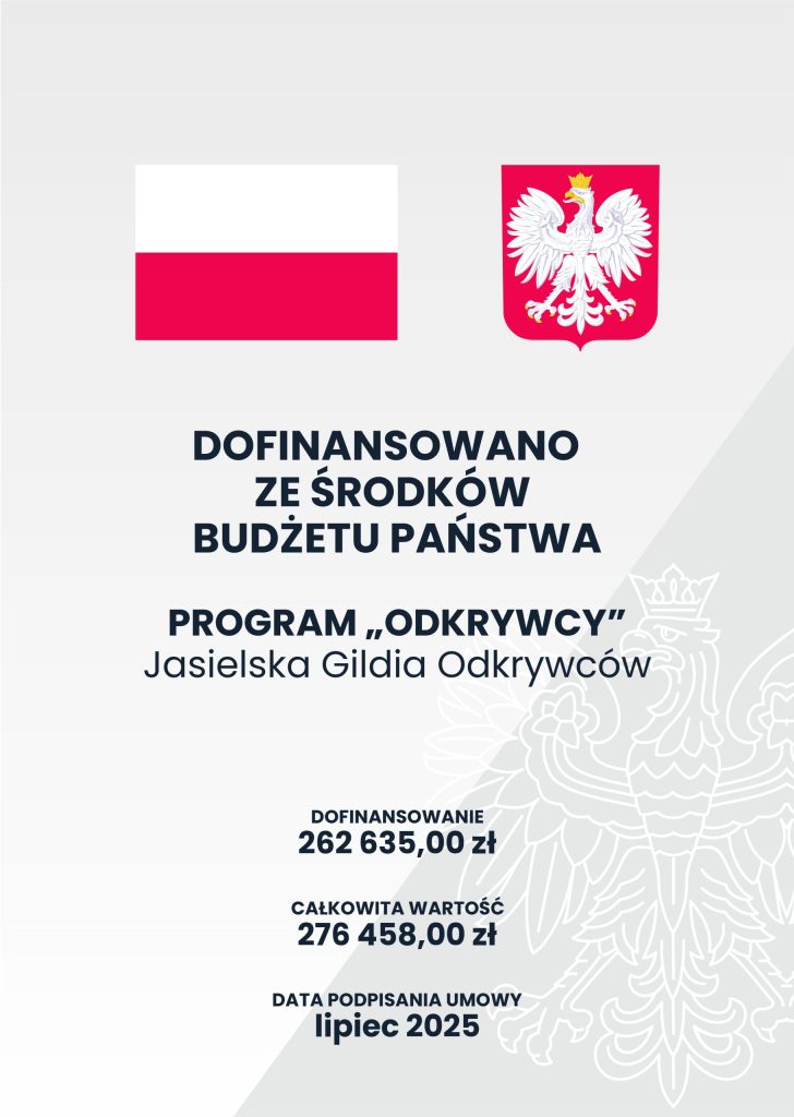 muzeum regionalne w jaśle pozyskało środki na realizację zadania pn. jasielska gildia odkrywców
