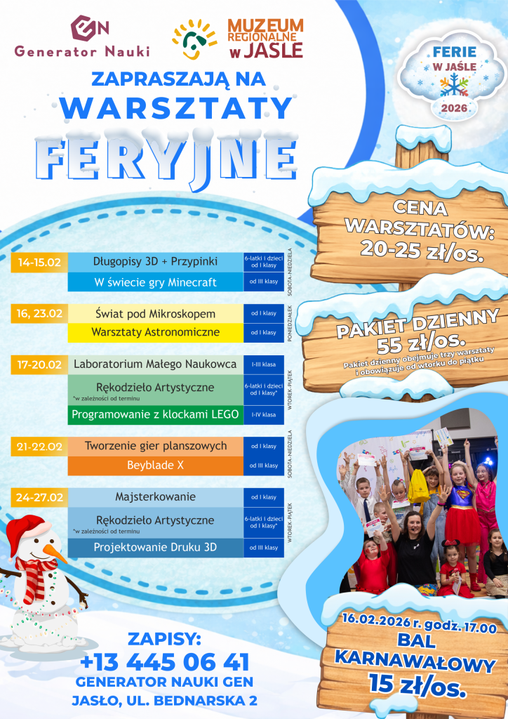 ferie zimowe z muzeum regionalnym w jaśle w genie