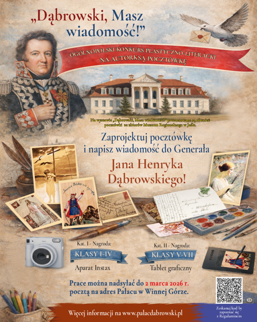 konkurs na autorską pocztówkę w ramach wystawy „dąbrowski, masz wiadomość!”